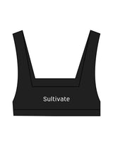 The Box Cut Bra - Black - Sultivate - Center Back - Printed - White