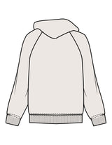 The Womens Hoodie - Bone - The Stu - Center Chest - Printed - Tone on Tone