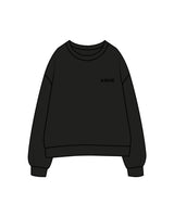 The Womens Crewneck - Black - Karve - Left Chest & Center Back - Printed - Tone on Tone