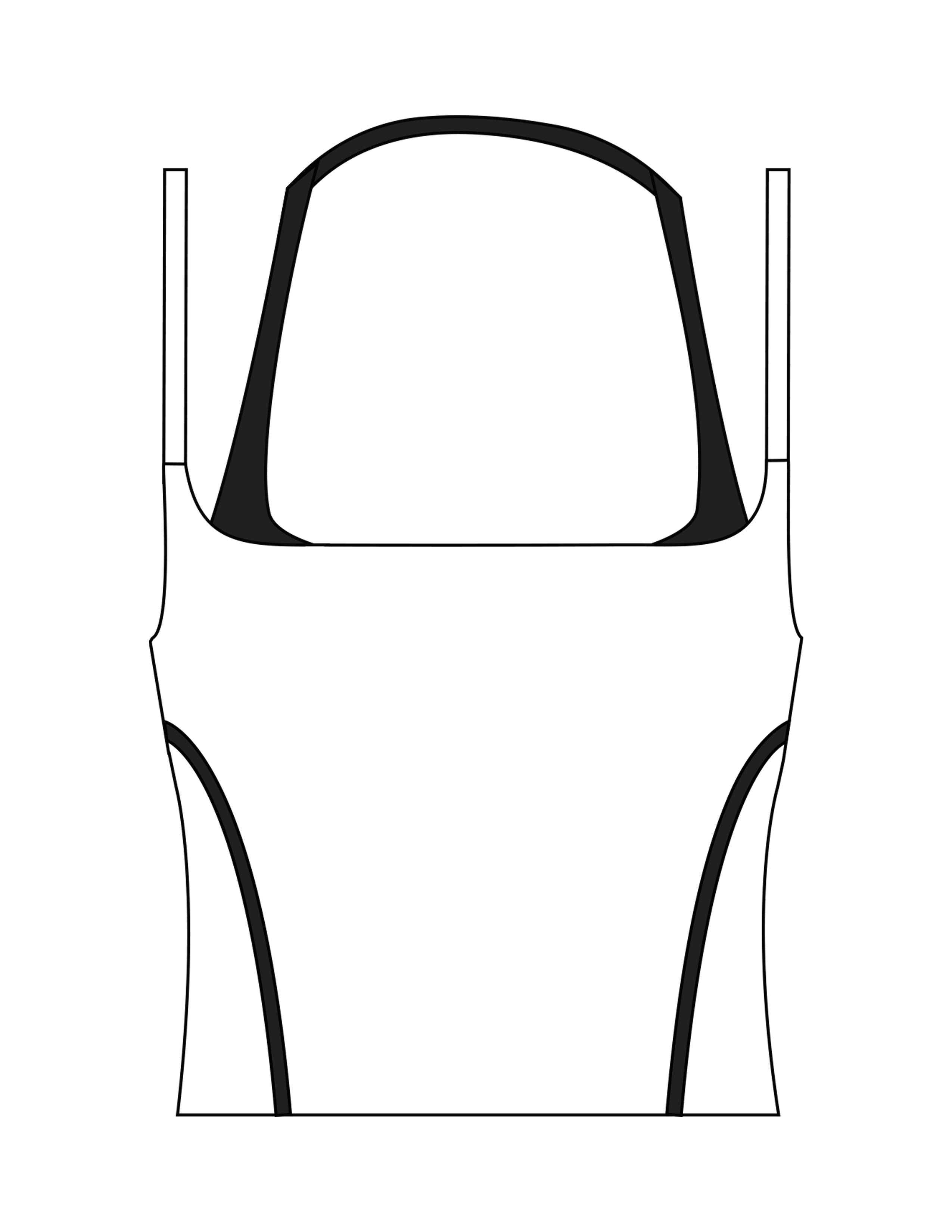 The Piped Tank - White - Golden Hour - Center Back - Printed - Black