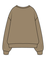 The Mens Crewneck - Sand - SWS - Left Chest - Printed - Off White