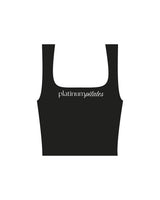 The Square Neck Tank - Black - Platinum Pilates - Center Chest - Printed - White