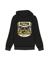The Mens Hoodie - Black - Blenders - Left Chest & Back "AUSTIN" - Printed - Full Color