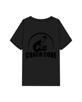 The Womens Heavyweight Tee - Black - Coach Code - Left Chest & Back Round - Tone on Tone