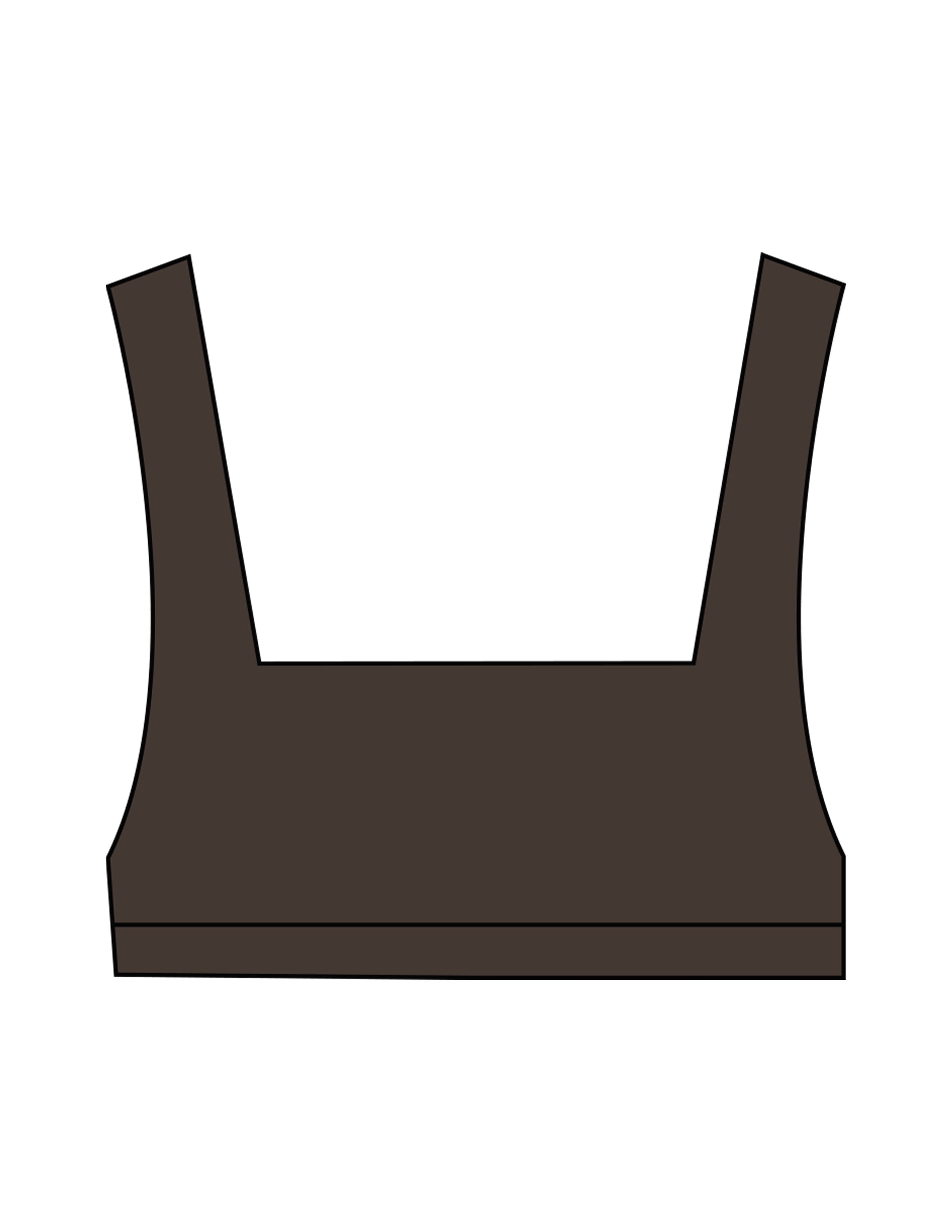 The Box Cut Bra - Cafe - BlueCarrot - Center Back - Printed - White