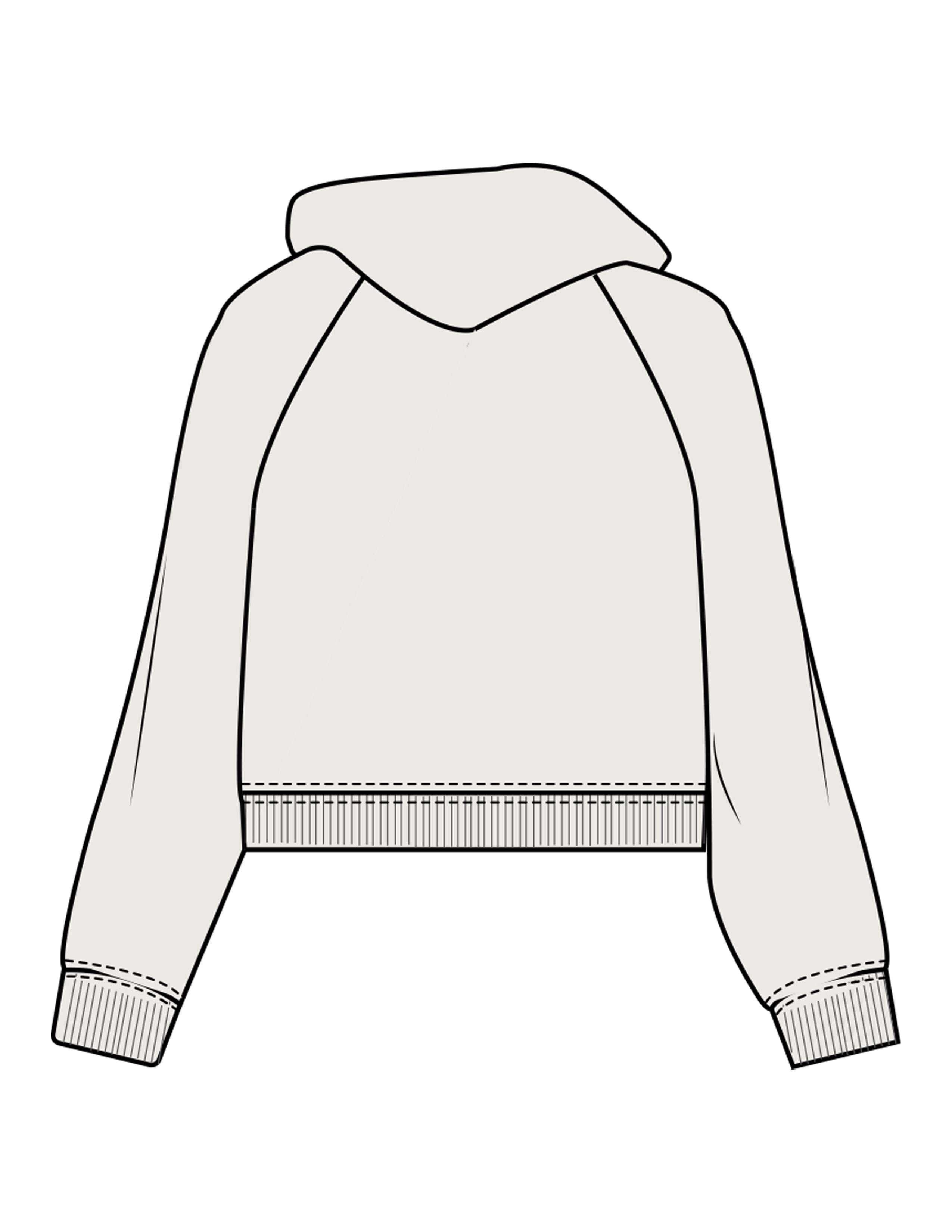 The Womens Crop Hoodie - Bone - Lagree Red - Center Chest - Embroidered - Red