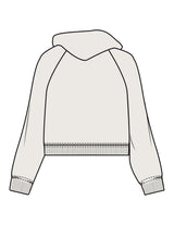 The Womens Crop Hoodie - Bone - Lagree Red - Center Chest - Embroidered - Red