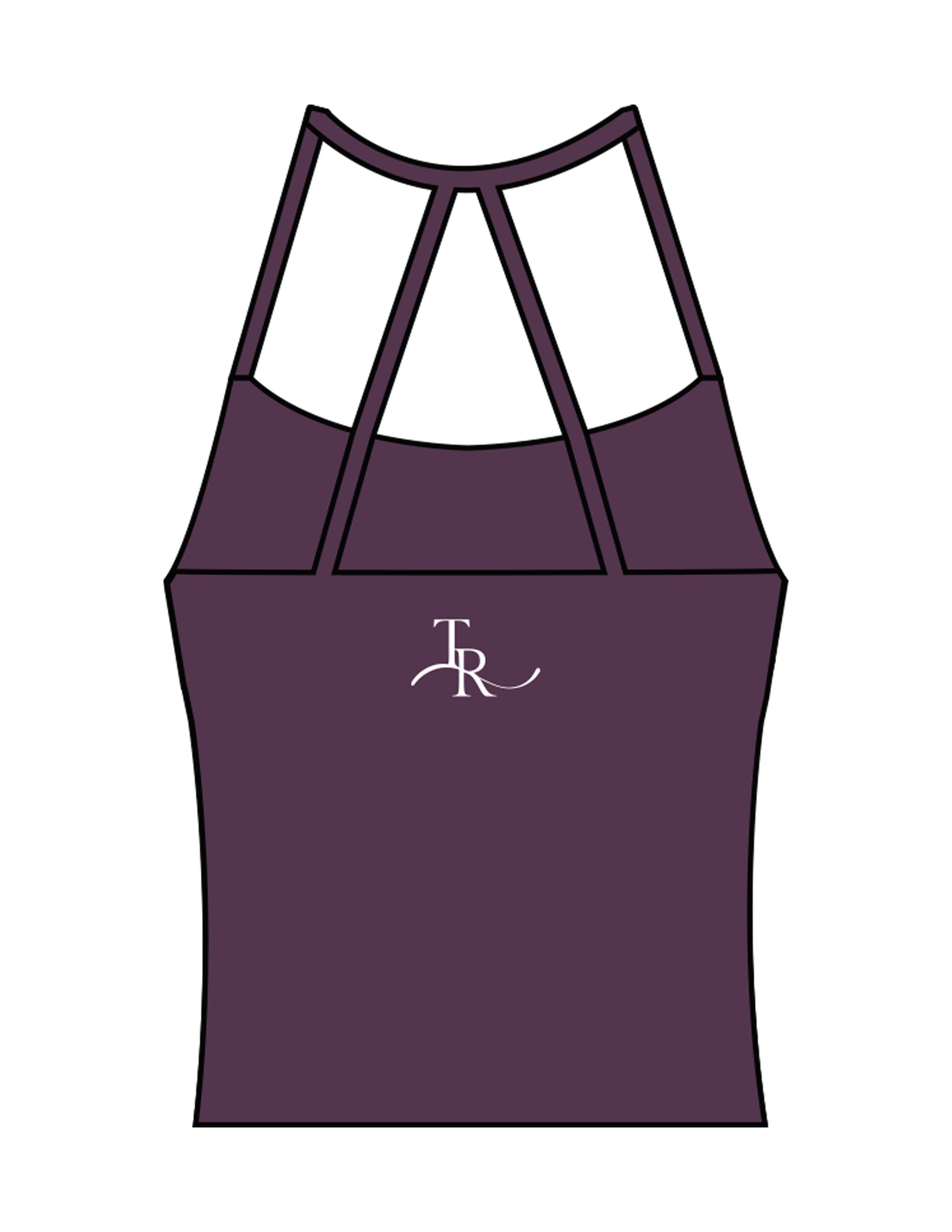 The Womens Sporty Tank - Purple - The Refinery Fitness Studio - Center Back - Printed - White