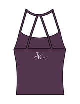 The Womens Sporty Tank - Purple - The Refinery Fitness Studio - Center Back - Printed - White