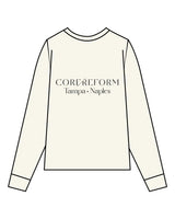 The Mens Long Sleeve - Off White - Core Reform - Left Chest & Back Stacked - Printed - Black