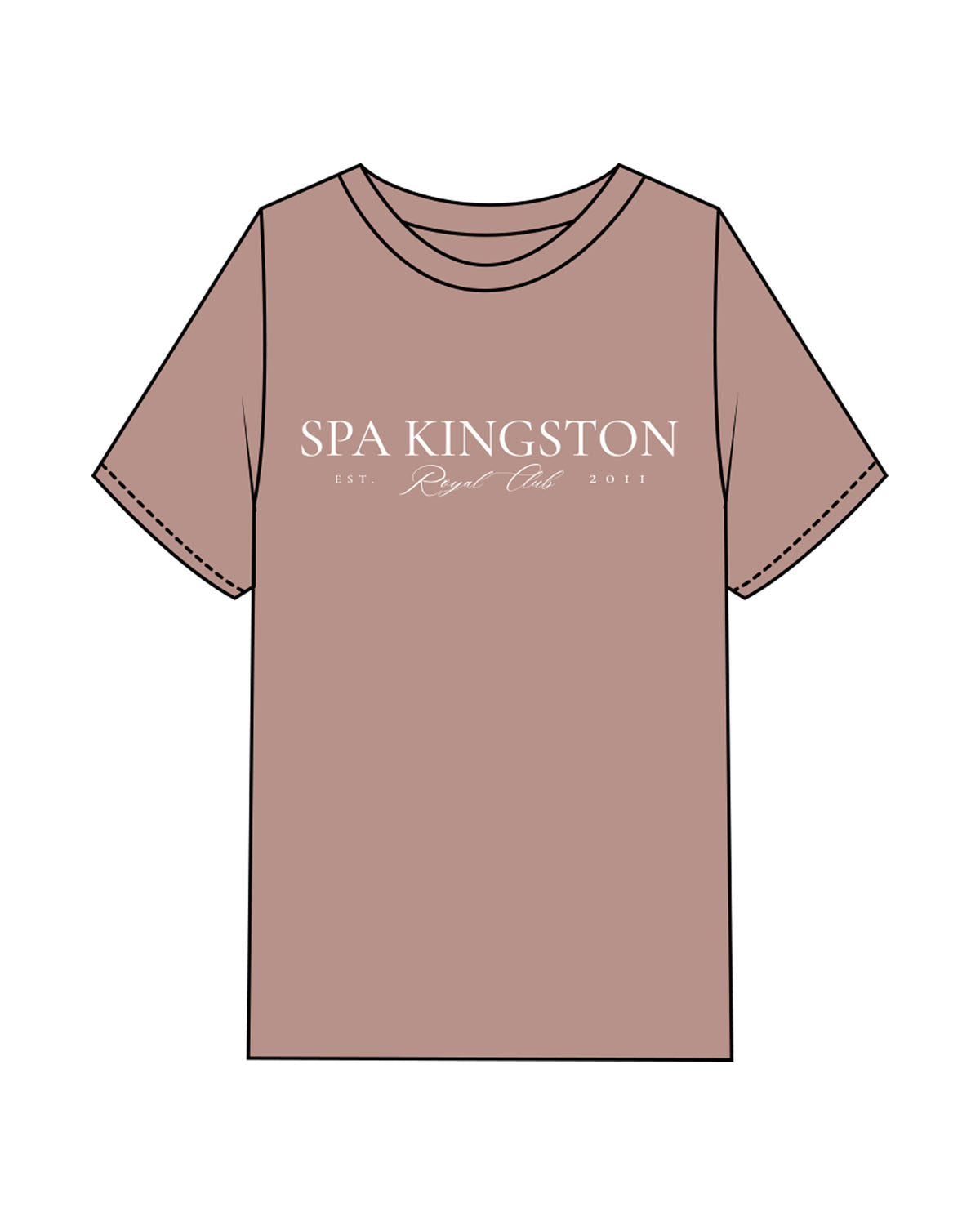 The Mens Heavyweight Tee - Cinnamon - Spa Kingston - Center Chest & Back Corner - Printed - White