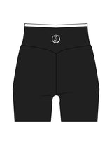 The Piped Crossover Short - Black - Movement Pilates Buffalo - Back Waistline - Printed - White