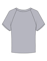 The Micro Rib Baby Tee - Heather - Fine Core Pilates - Center Chest Stacked - Printed - White