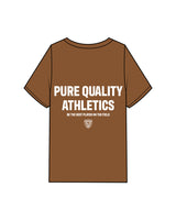 The Mens Heavyweight Tee - Clay - PURE QUALITY -  Left Chest & Back Center Stacked - White