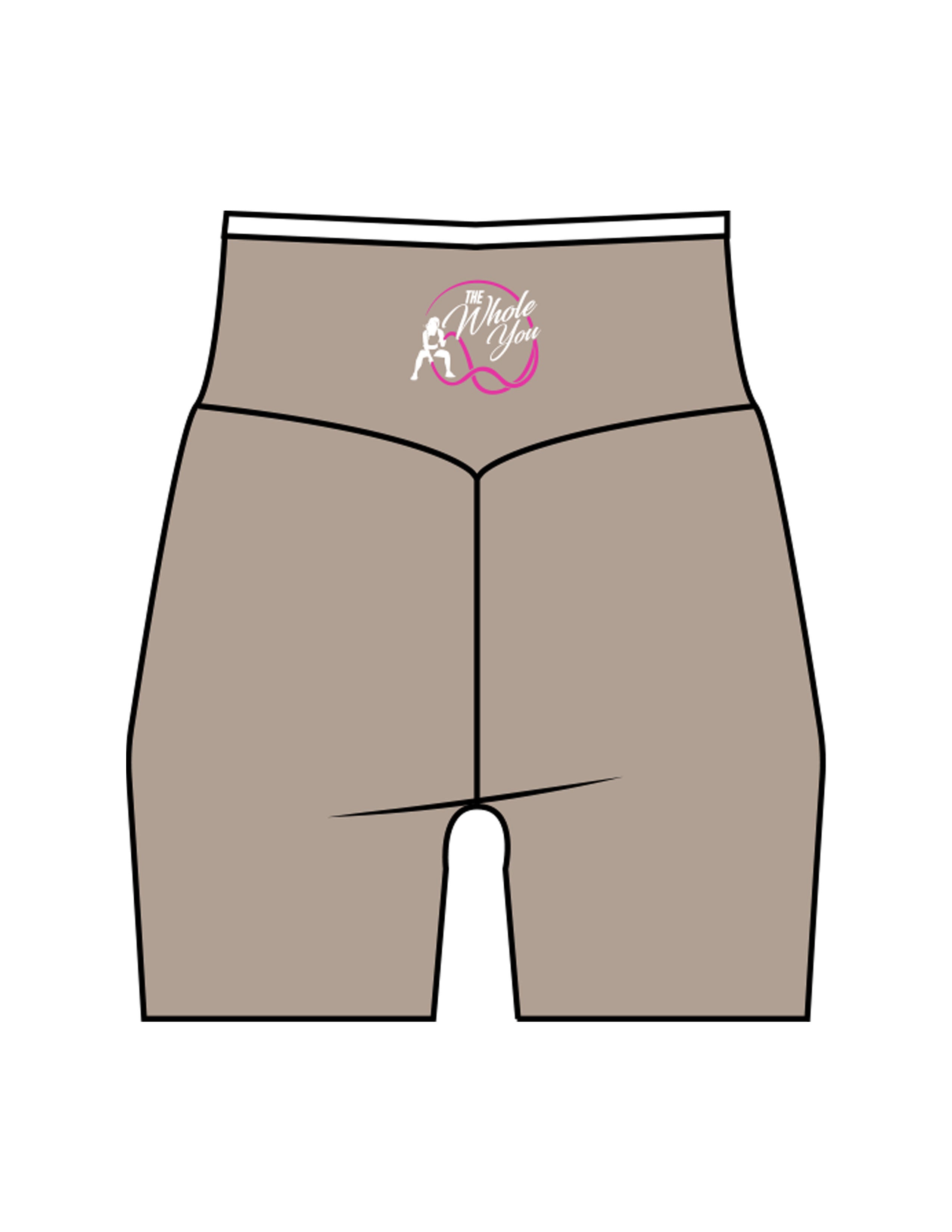 The Piped Crossover Short - Brown - The Whole You Wellness - Back Waistline - Printed - Full Color