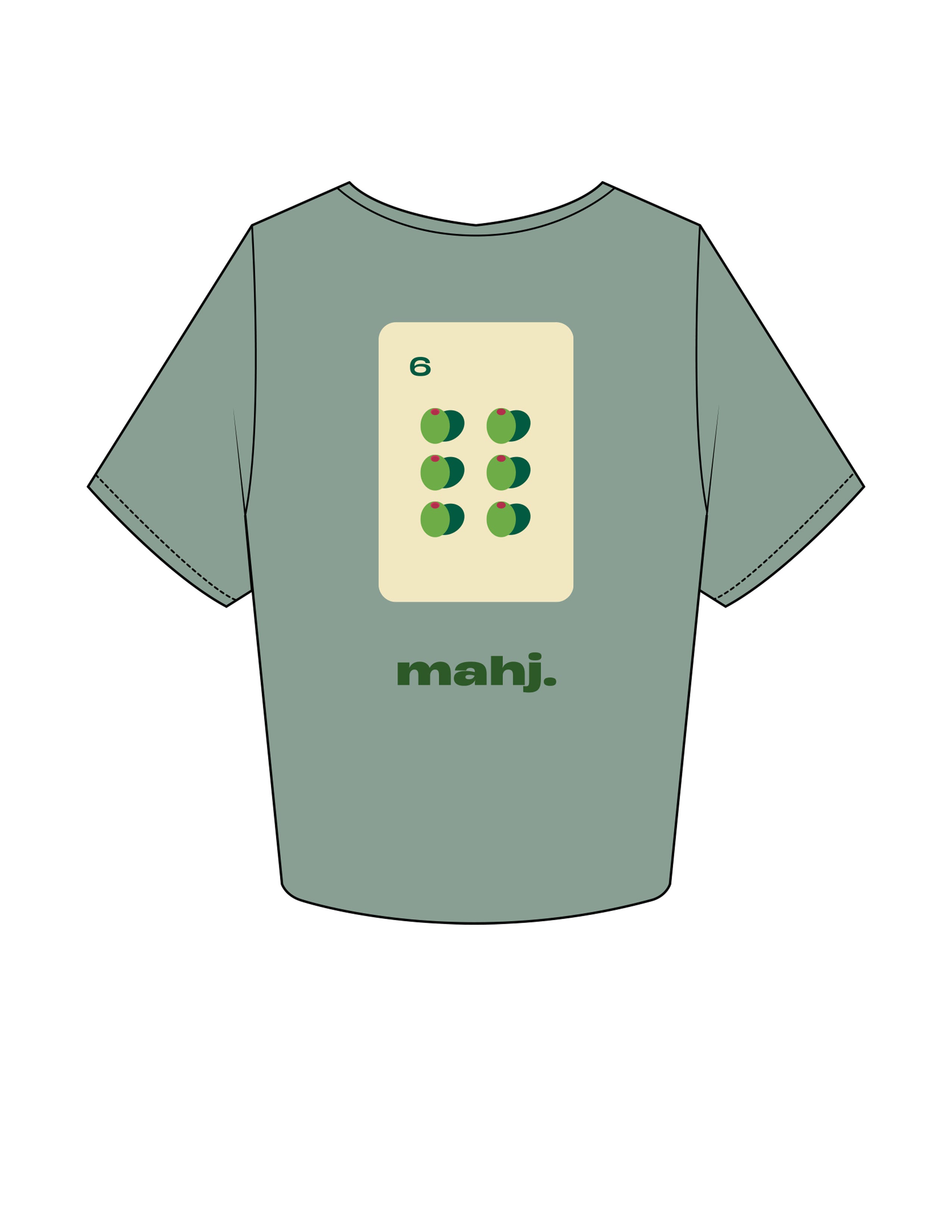 The Crop Tee - Sage - Barnes. The Label - Center Chest - Printed - Full Color