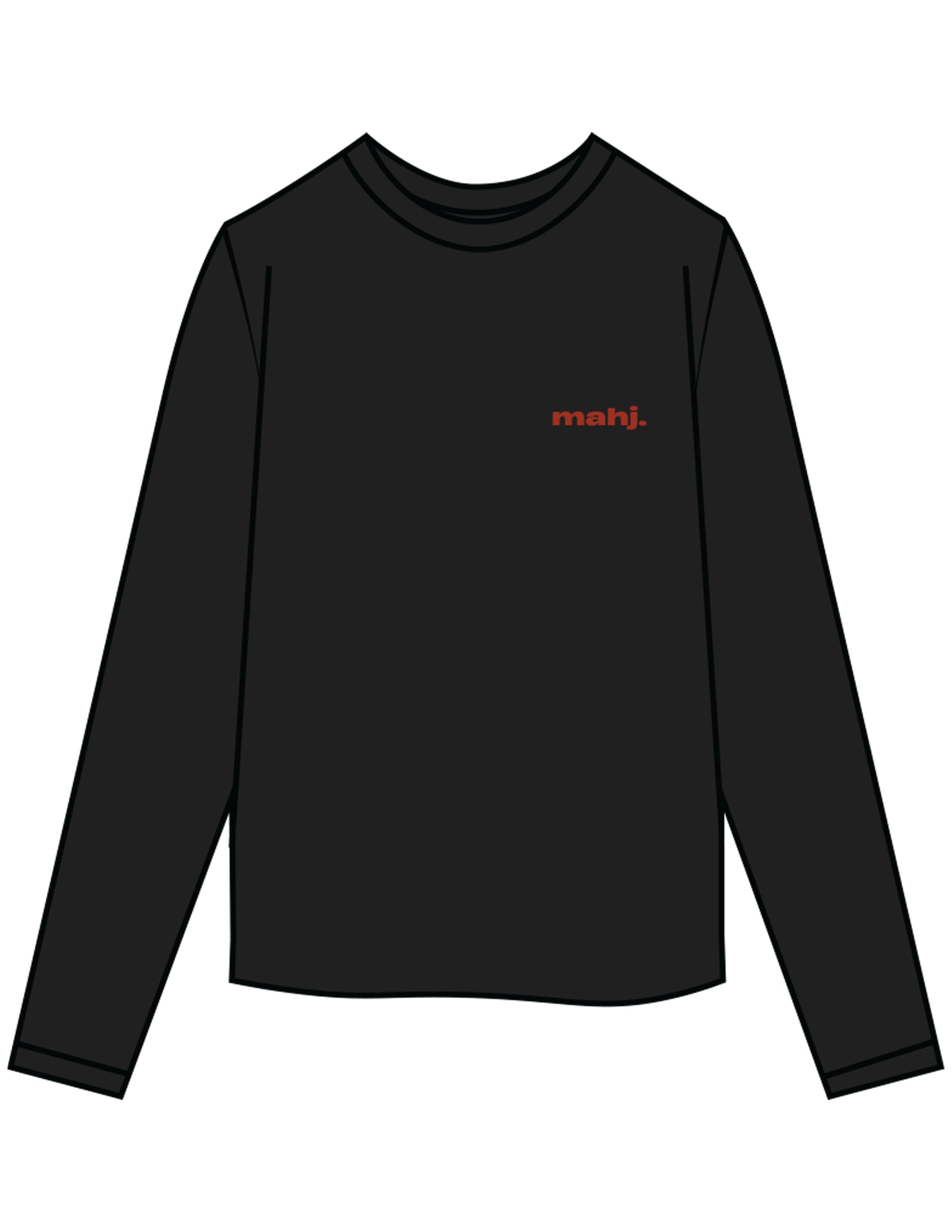 The Womens Oversized Long Sleeve - Black - Barnes. The Label - Left Chest & Back Joker - Printed - Full Color