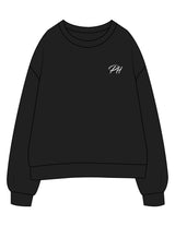 The Womens Crewneck - Black - Powerhaus Lagree - Left Chest & Back Stacked - Printed - White