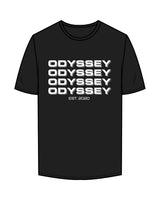 The Mens Tee - Black - Odyssey Performance - Center Chest Stacked - "EST 2020" - Printed - White