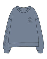 The Midweight Unisex Crewneck - Washed Slate - Counterstrain - Right Sleeve & Left Chest - Tone on Tone