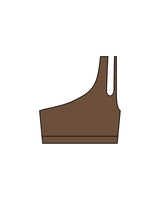 The One Shoulder Bra - Brown - Coach Code - Back Strap - Icon - Printed - White