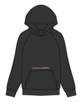The Womens Hoodie - Washed Black - Platinum Pilates - Above Pocket - Full Back - Printed - Full Color