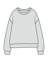 The Midweight Unisex Crewneck - Washed Sage - Core Crown Point - Left Chest & Back Wavy Stacked - Printed - White