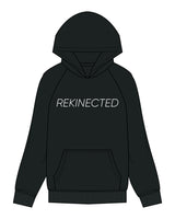 The Mens Hoodie - Pine Green - REKINECTED - Center Chest - Printed - White