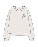 The Womens Crewneck - Bone - MD Hyperbaric - Left Chest Round & Back Diamond - Printed - Navy