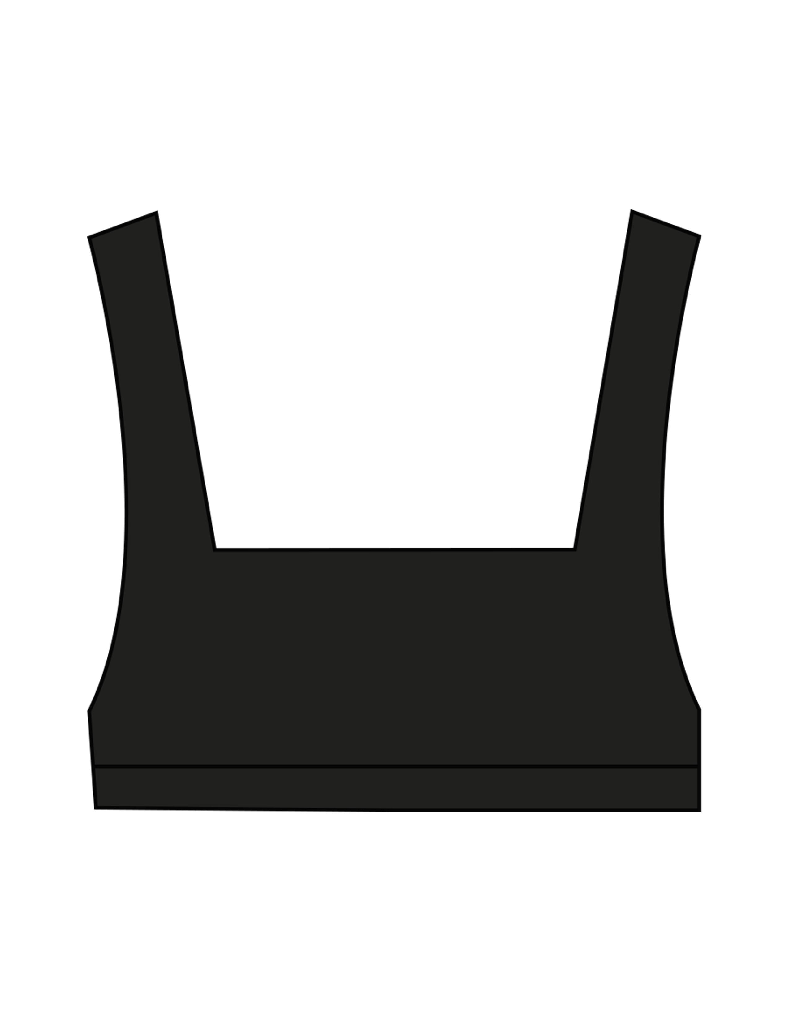 The Box Cut Bra - Black - Sultivate - Center Back - Printed - White