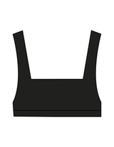 The Box Cut Bra - Black - Sultivate - Center Back - Printed - White