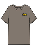 The Mens Heavyweight Tee - Grey Stone - ML Contracting LLC - Left Chest Flag & Back Image - Printed - Full Color