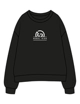 The Womens Crewneck - Black - Rebel Ride - Center Chest Stacked - Printed - White