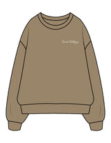 The Mens Crewneck - Sand - SWS - Left Chest - Printed - Off White