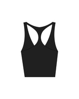 The Racer Tank - Black - Platinum Pilates - Center Chest - Printed - Printed - White