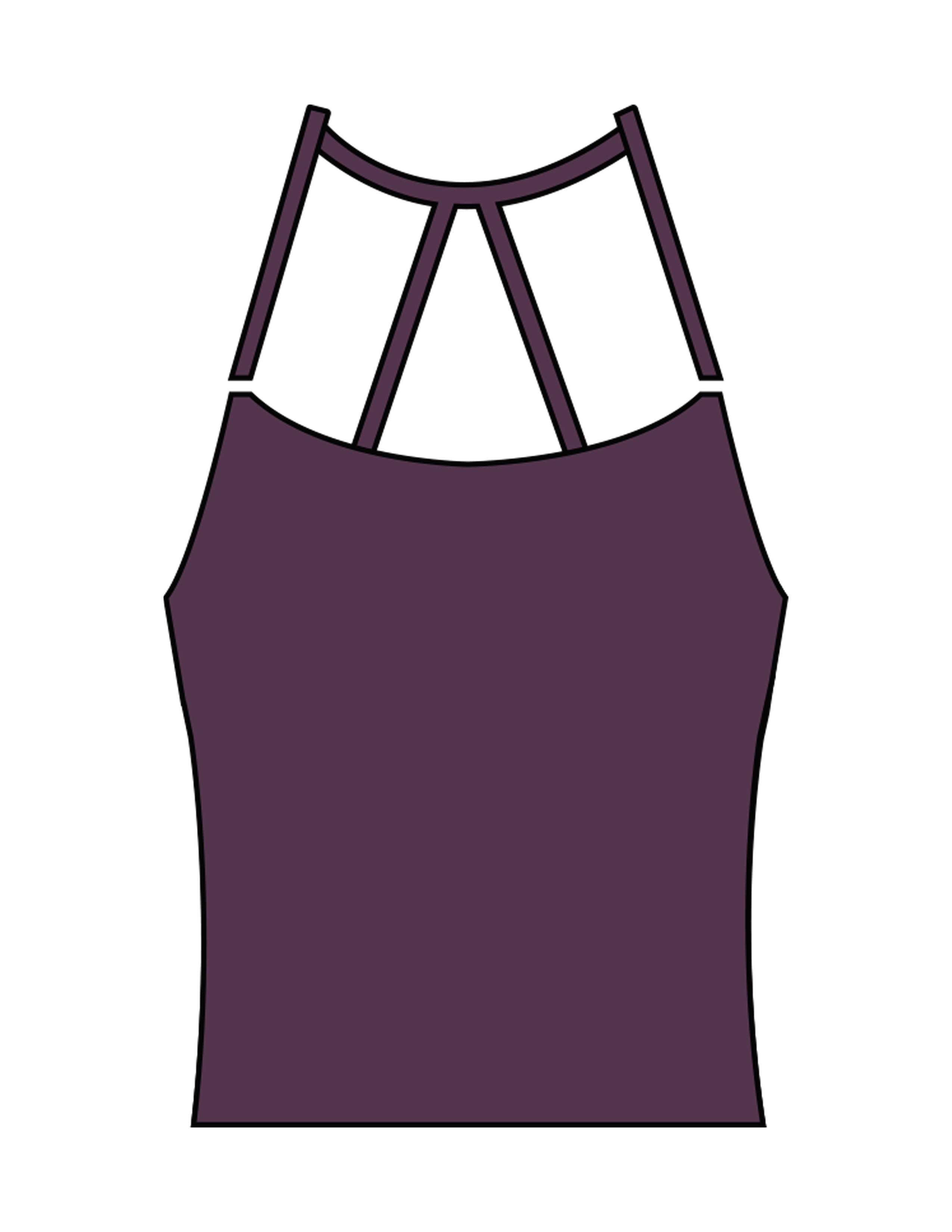 The Womens Sporty Tank - Purple - The Refinery Fitness Studio - Center Back - Printed - White