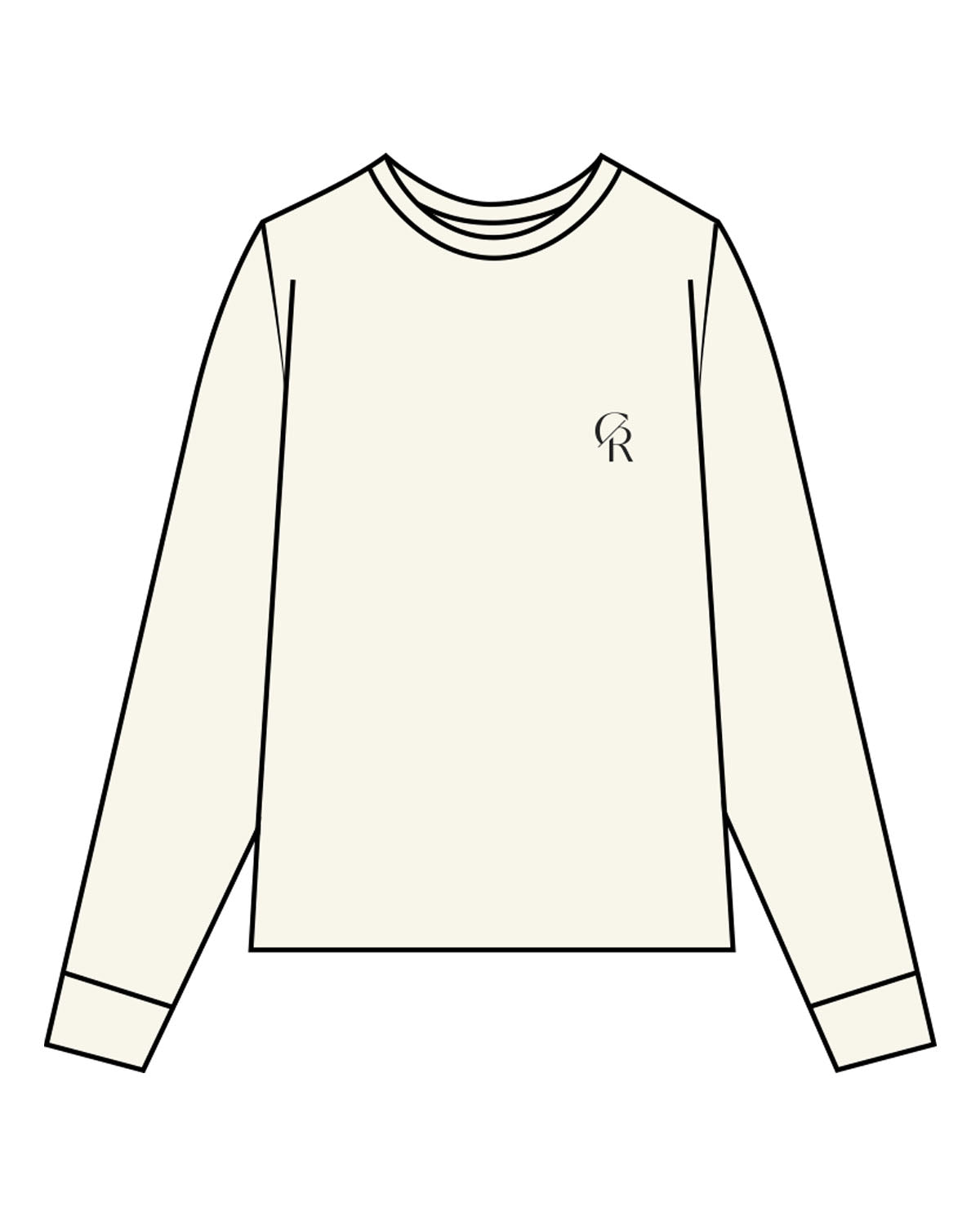 The Mens Long Sleeve - Off White - Core Reform - Left Chest & Back Stacked - Printed - Black