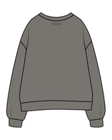 The Womens Crewneck - Washed Gray - Lagree Luxe - Center Chest & Back Neckline - Printed - Black