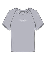 The Micro Rib Baby Tee - Heather - Fine Core Pilates - Center Chest Stacked - Printed - White