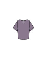 The Crop Tee - Mauve - Drench - Center Chest & Neckline - Printed - White