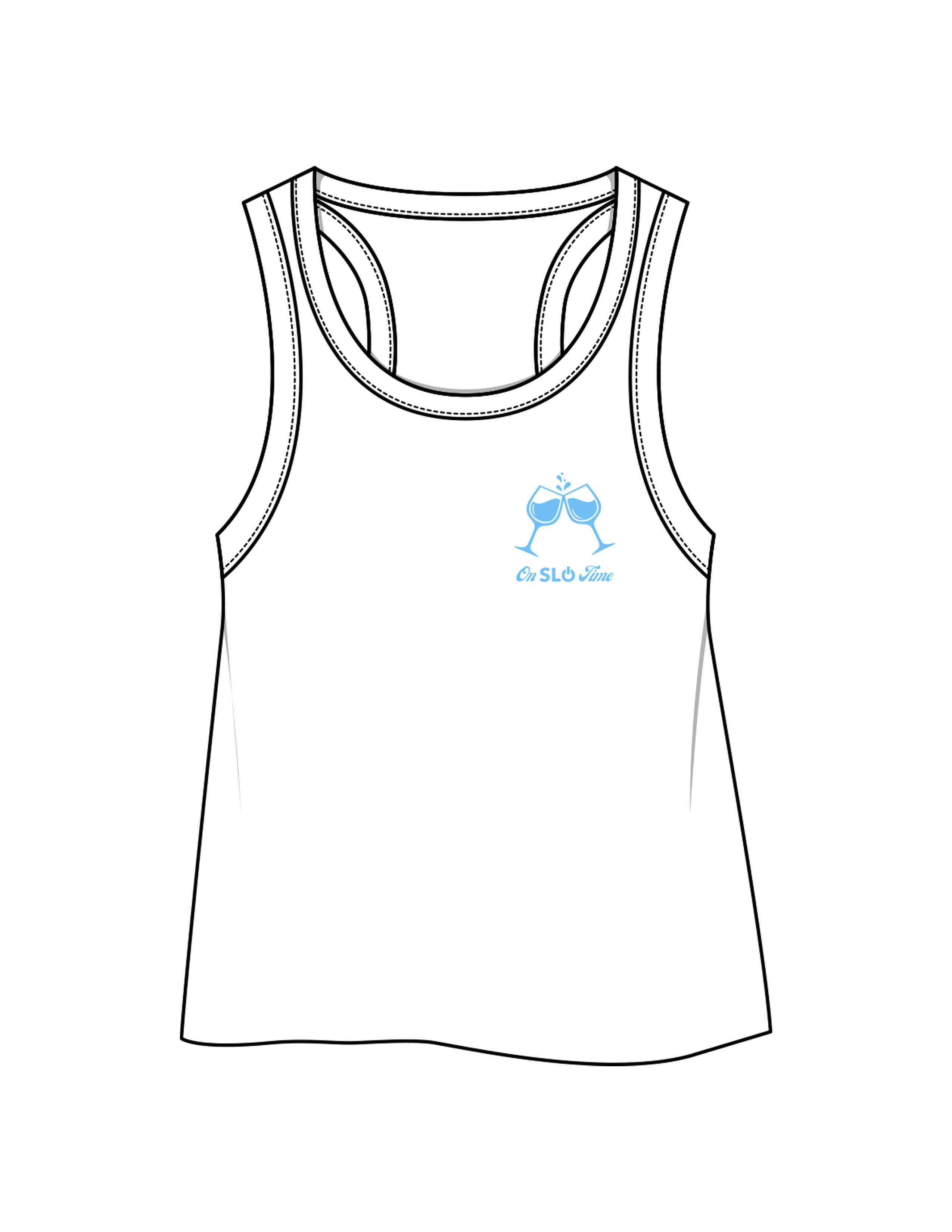 The Crop Tank - White - Powerhouse Fitness - Left Chest & Back Stacked - Pilates - Printed - Teal