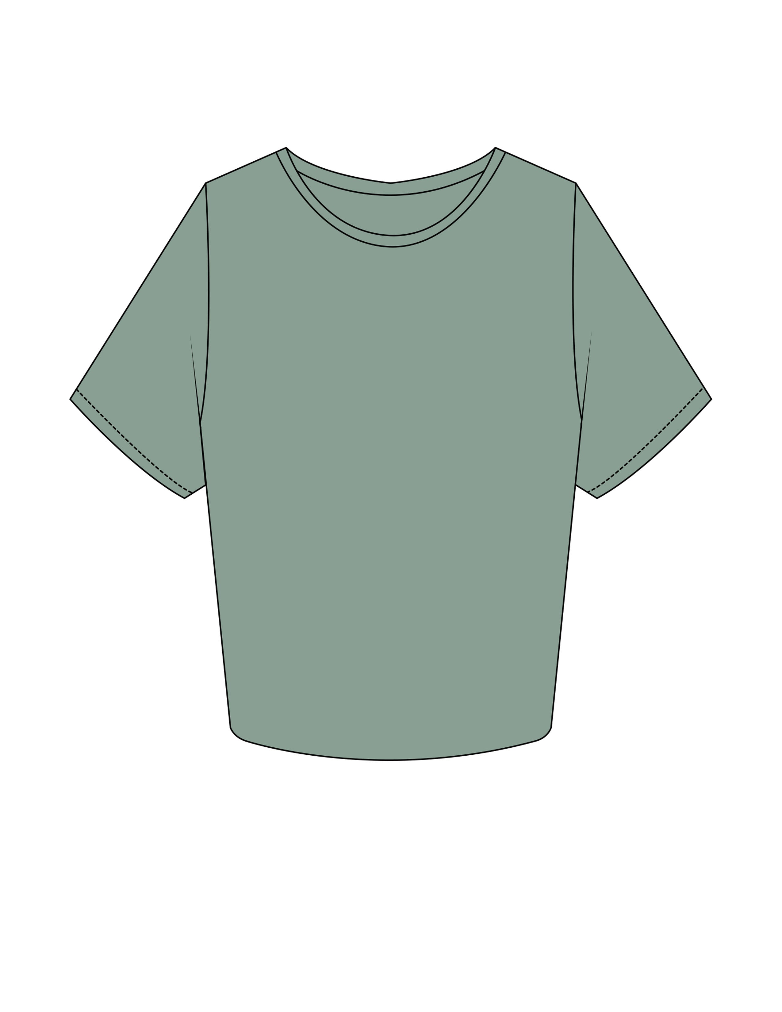 The Crop Tee - Sage - Barnes. The Label - Center Chest - Printed - Full Color