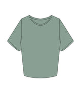 The Crop Tee - Sage - Barnes. The Label - Center Chest - Printed - Full Color