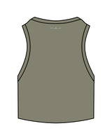 The Ribbed Crop Tank - Eucalyptus - Mantra - Center Chest & Back Center Neckline - Embroidered - Powder