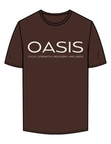The Mens Tee - Chocolate - OCWC - Chest Stacked - Printed - Off White