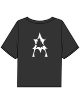The Boxy Crop Tee - Black - Activate House - Left Chest & Center Back - Printed - White