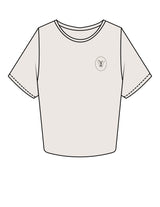 The Crop Tee - Bone - Velvaere -  Left Chest & Back Stacked "AFTER RIDE" - Printed - Full Color