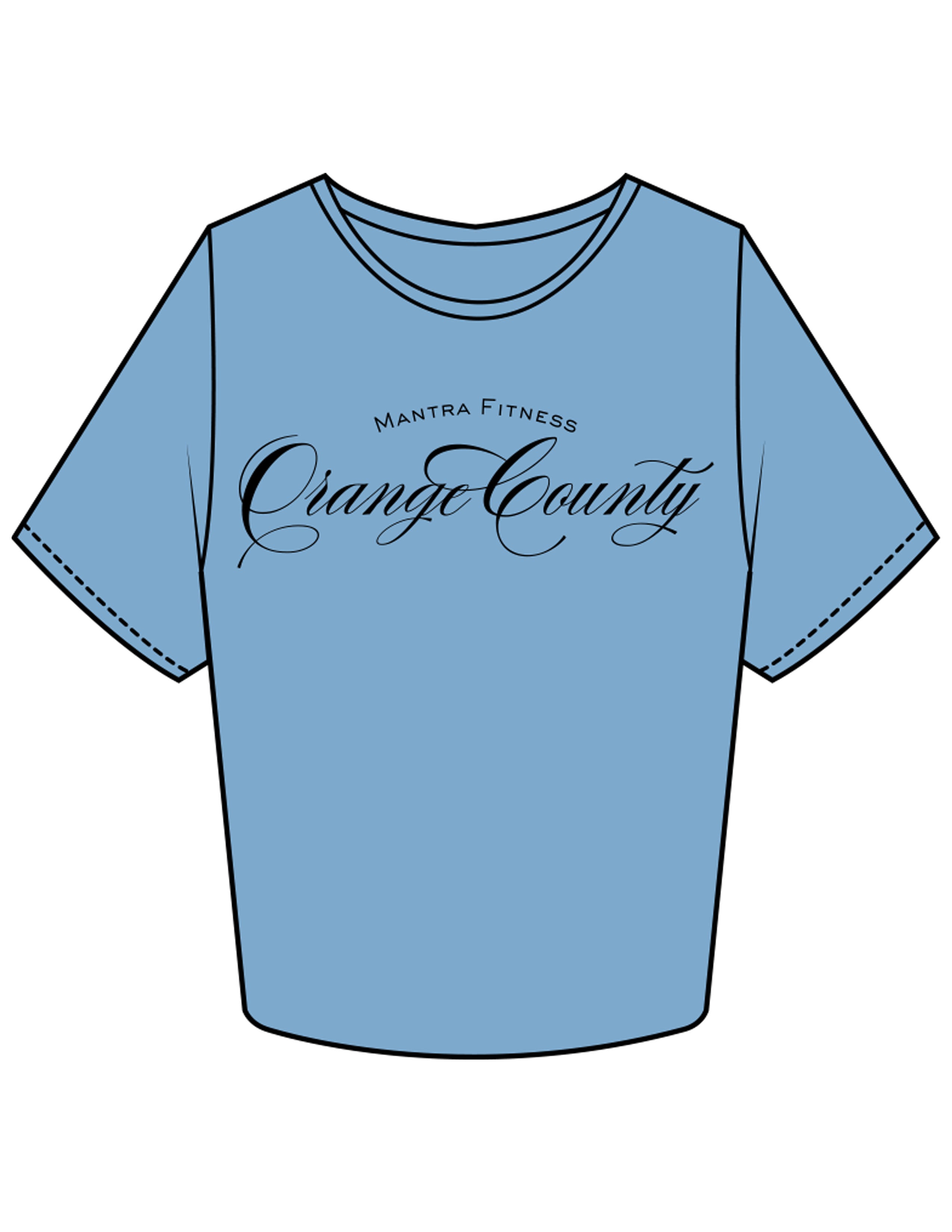 The Crop Tee - Carolina - Mantra - Chest Stacked "ORANGE COUNTY" - Printed - Black