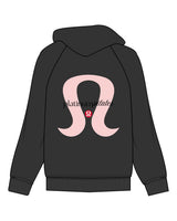 The Womens Zip Hoodie - Washed Black - Platinum Pilates - Left Chest Stacked - Full Back - Printed  - Full Color