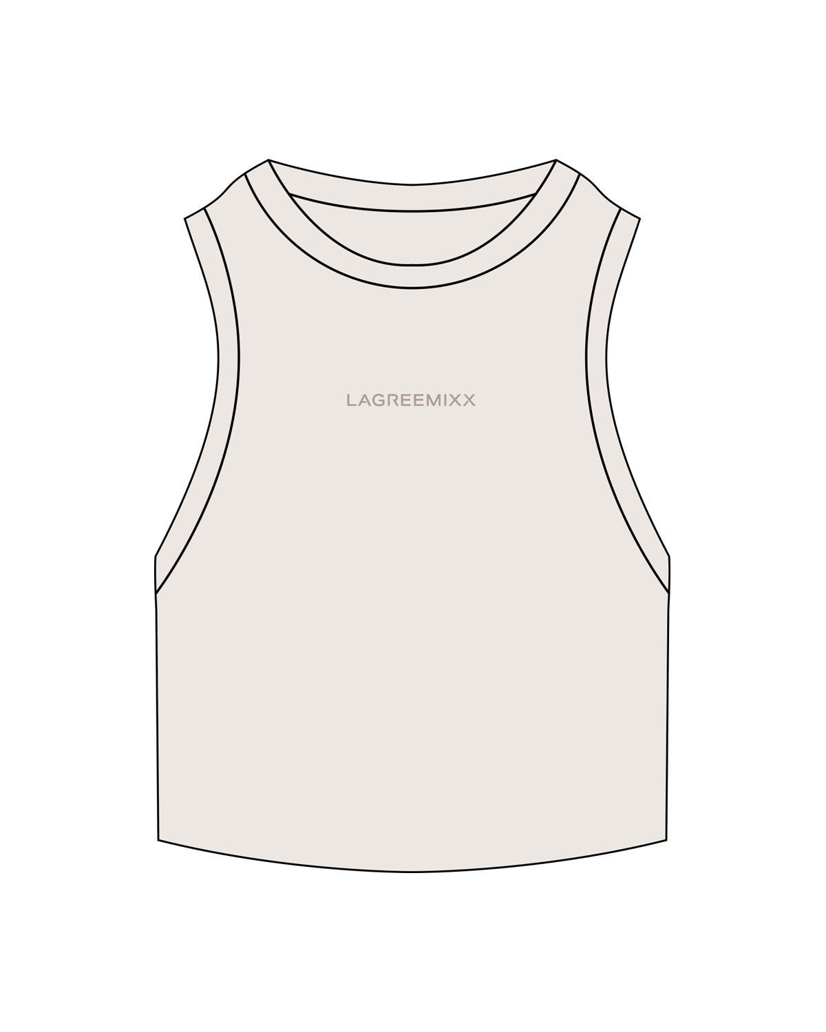 The Ribbed Crop Tank - Bone - Lagreemixx Retail - Center Chest - Embroidered - Tone on Tone